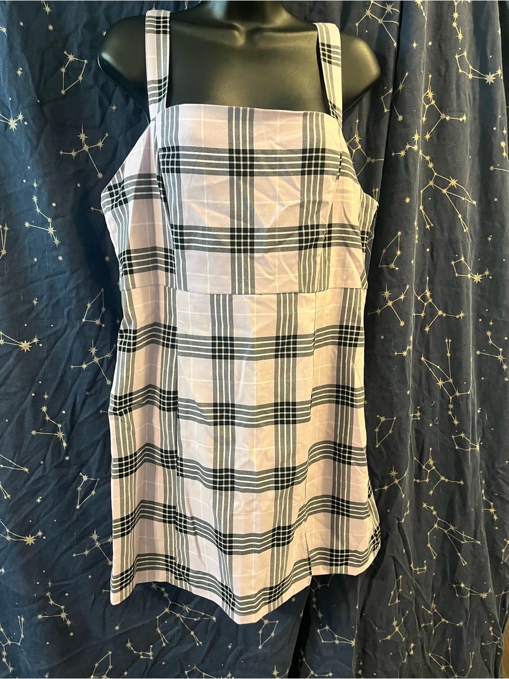 H&M Pink and Black Plaid Mini Dress